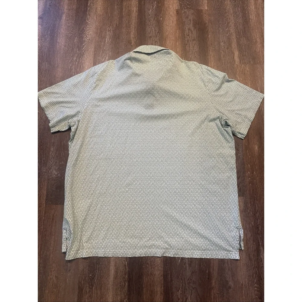 Polo Golf Ralph Lauren Men's XXL Short Sleeve Green/ White Argyle Diamond Print